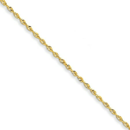 14k Yellow Gold 8in 2.0mm D/C Extra-Lite Rope Chain Bracelet