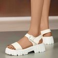 thumbnail image 7 of AXXD Women Beige Sandals Clearance Under $10 Summer Thick Sole Sponge Cake Casual One Line With Comfortable Sandals, 7 of 7