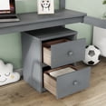 thumbnail image 4 of Miekor Furniture Twin Loft Wood Bed With Under-Bed, Built-In Desk, A Storage Cabinet Of 2 Drawers, Guardrails, Ladder, Grey 93786, 4 of 12