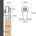 thumbnail image 5 of CCJH 9.6Ft Stainless Steel Sliding Barn Door Hardware Kit Heavy Duty Fit 28.8" for Double Wood Door, 5 of 8