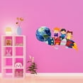 thumbnail image 3 of Cute Kids Space on Rocket vinyl Wall DecorWall Decal Decoration Adventurous Space Cartoon Rocket Decorating Ideas for Child's Bedroom Size: 30 In(W) x 18 In(H), 3 of 5