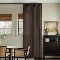 thumbnail image 6 of Dark Chocolate Pinch Pleated Linen Curtains 2 Panels for Living Room Bedroom Memory Training Shaped Semi Sheer Pleat Drapes with Hooks Rings Light Filtering Window Curtain 40x84, 6 of 9