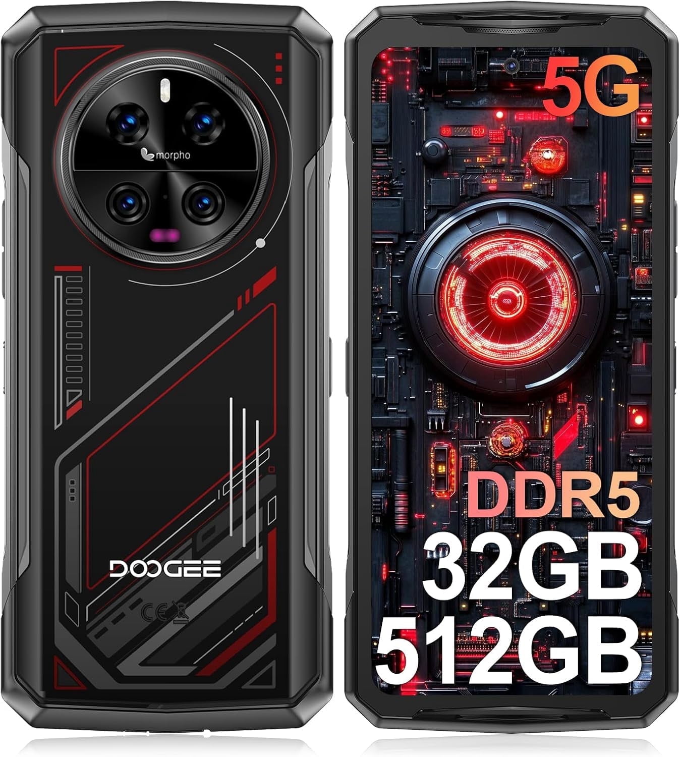 DOOGEE S118 Pro Rugged Smartphone 5G,10800mAh(33W) 24GB+512GB/2TB