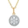 thumbnail image 4 of 1/2 Carat T.W Sterling Silver Yellow Plated Halo Earrings and Pendant 2 Pcs set., 4 of 6