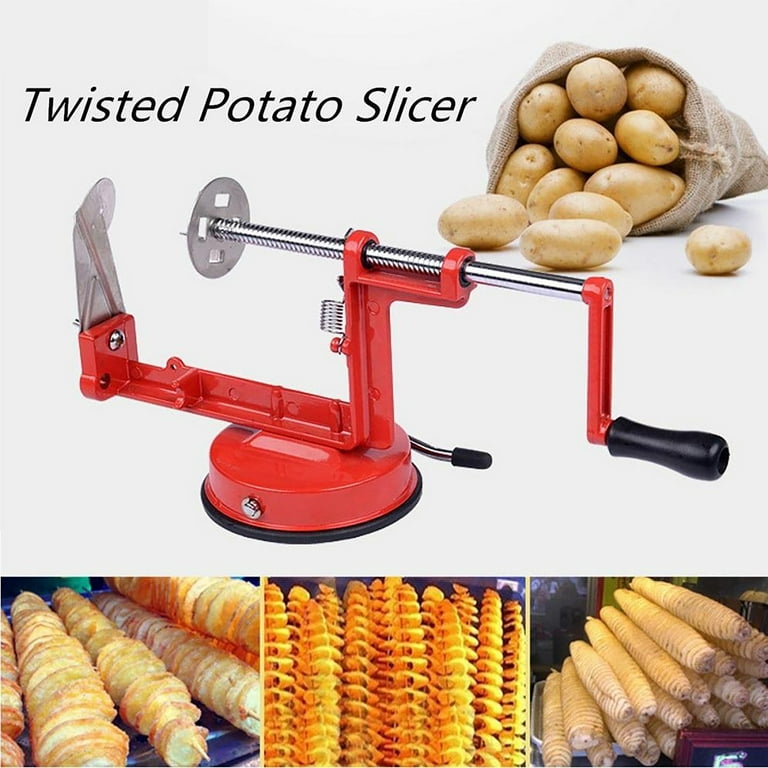 Stainless Steel Tornado Potato Spiral Slicer - Manuel Cutter Spiral Screw Chips, Reusable Potato Twister, Fruits Vegetable Tools Kitchen Cooking