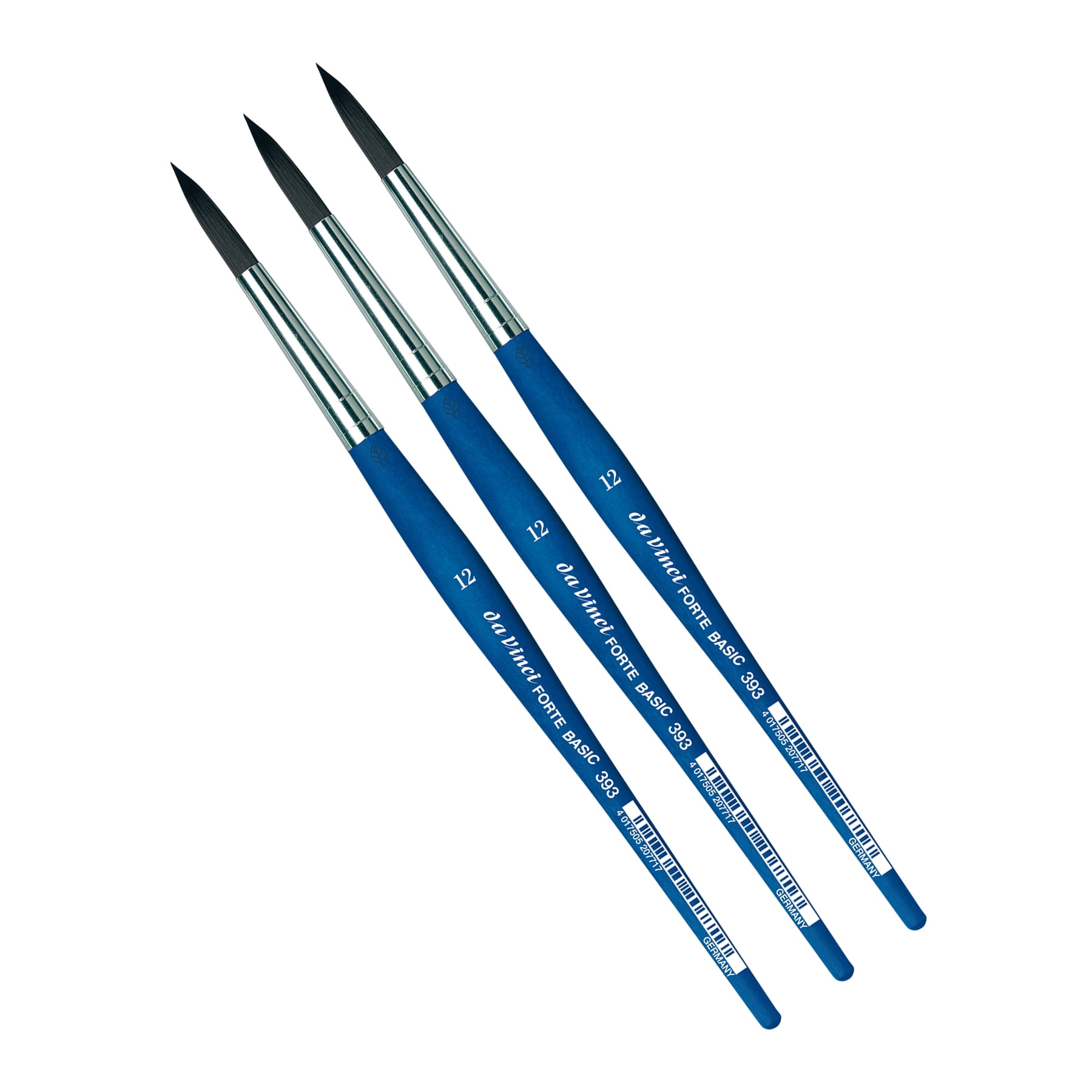 da Vinci FORTE BASIC Student Brush, Synthetic, Acrylic, Round, Series 393, Size 12, Pack of 3