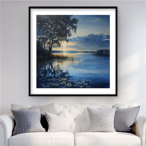 Begin Home Decor C1FM3636UMEN0Q 36 x 36 in. Immobile - Gray Framed Matted Print for Home Decor - Art