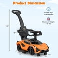 thumbnail image 6 of OLAKIDS 3 in 1 Ride on Push Car, Licensed Lamborghini Stroller Sliding Walking Car with Push Handle, Music, USB, Headlight, Under Seat Storage, Kids Foot-to-Floor Toy for 18-60 Months, 6 of 9