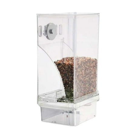 Automatic Transparent Bird Feeder, No-Spill PP Bird Feeding Station with Large Capacity Food Dispenser, Cage Mount Feeder for Canaries Budgies Cockatiels Finches