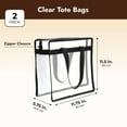 thumbnail image 4 of 2 Pack TIFOR Approved Clear Tote Bags, 12x6x12 Large Plastic Beach Bags with Handles, 4 of 7