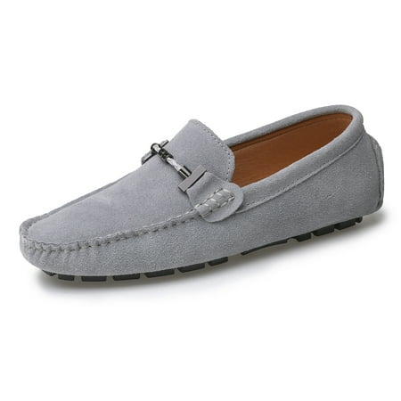 

Go Tour Handmade Mens Casual Loafers Moccasins Slip On Driving Shoes Grey 13/49