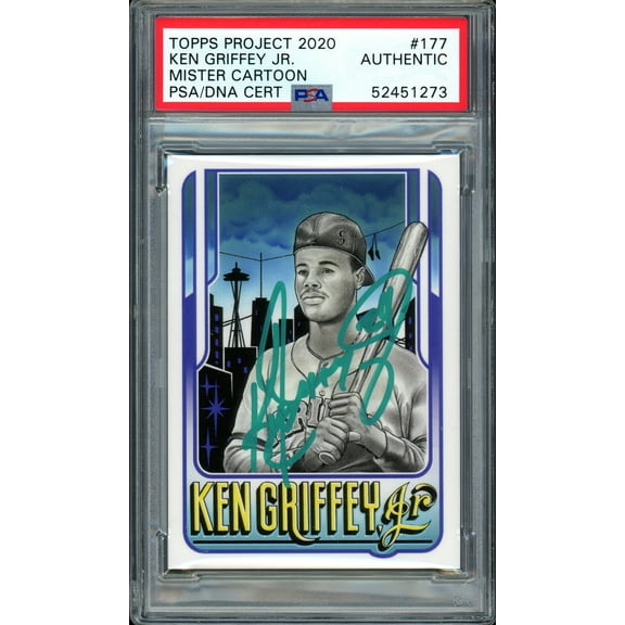 Ken Griffey Jr. Autographed Topps Project 2020 Mister Cartoon Card #177 Seattle Mariners "24" #1/1 PSA/DNA #52451273