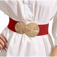 thumbnail image 2 of Wancir Women Wide Stretchy Waist Belt with Round Buckle Retro Cinch Elastic Waistband for Ladies Dress Decoration, 2 of 5