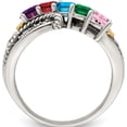 thumbnail image 3 of 14K/Silver Two-Tone Sterling Silver & 14K Five-Stone And Diamond Mother's Ring Semi-Mount (Size 6) Made In Thailand qmr39/5-6, 3 of 5