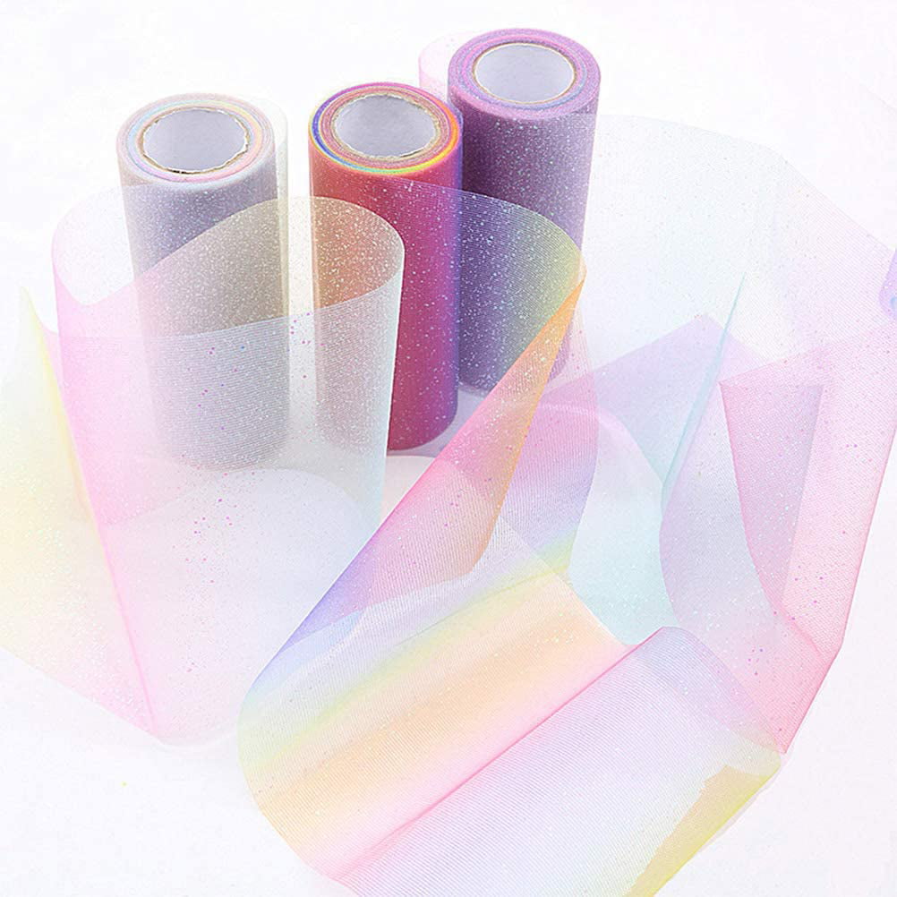 Details about   100Yd Rainbow Tulle Netting Fabric Roll Spools Ribbon Skirt Rainbow Party Decor 