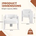 thumbnail image 2 of TLSUNNY Modern Accent Barrel Chair, Velvet Upholstered Armchair with 3 Legs, Comfy Leisure Reading Chair for Dining/Living Room/Bedroom, White, 2 of 9