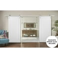 thumbnail image 3 of Sliding Double Barn Doors with Hardware | Quadro 4115 White Silk | 13FT Rail Sturdy Set | Kitchen Wooden Solid Panel Interior Bedroom Bathroom Door-60" x 84" (2* 30x84), 3 of 6