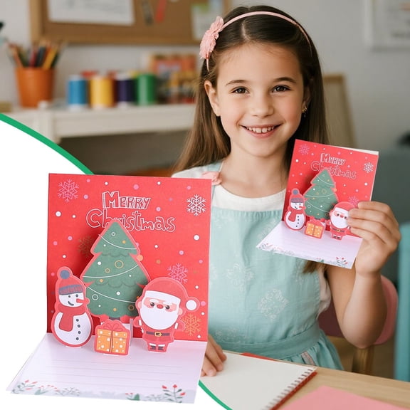 SeekLGT Premium 3D Christmas Tree Pop Up Card with Envelope Sparkling Laser-Cut Xmas Card with Blank Note for Mom Dad Kids Loved Ones