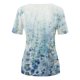 thumbnail image 4 of ICHUANYI Clearance Womens Tops Irregular Hem Summer Printing Tees Tops Spring Crewneck Short Sleeve Casual Blouses(Light Blue, XXL) ICHUANYI WER2023081008218, 4 of 5