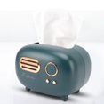 thumbnail image 4 of Retro Radio Tissue Box, Innovative Facial Tissue Box Multipurpose Electroplating  for Bedroom for Table for Living Room Green, 4 of 7