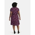 thumbnail image 2 of Terra & Sky Women's Plus Size Mini Dress with Flutter Sleeves, Sizes 0X-5X, 2 of 4