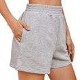 thumbnail image 1 of Pantalones cortos de pierna ancha, pantalones cortos deportivos ajustados informales de color puro de cintura alta elásticos para citas de mujeres, 1 of 6