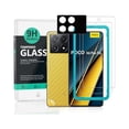 thumbnail image 1 of 2 Pack Screen Protector For Xiaomi Poco X6 Pro 5G 6.67",9H Hardness Tempered Glass,With 1Pc Camera Lens Protector,1Pc Back Carbon Fiber Film, 1 of 1