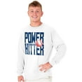 thumbnail image 4 of Baseball Player Power Hitter Fan Men's Big & Tall Long Sleeve Graphic Tee Brisco Brands 3X, 4 of 5