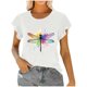 thumbnail image 1 of Mujeres Manga Corta Tops Moda Imprimir Blusa Divertida, Cuello Redondo Poliéster Spandex Tee, 1 of 6