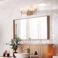 thumbnail image 4 of LNC Transitional 3-Light Gold Vanity Light with Fabrics, 23-Inch Bathroom Wall Fixture, 4 of 17