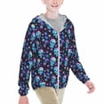 thumbnail image 2 of Cauagu Skull Flower Blue Print Sun Protection Jacket for Teen,Full-Zipper Long Sleeve Sun Shirts with Pockets UV Hoodie Shirts Outdoor Athletic Jacket-XX-Large, 2 of 7