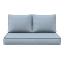 (2 pack) Snubbull Outdoor 46" x 26" x 5" Loveseat Cushion Set, Water repellent, Fade Resistant, Cushion Set for Couch, Bench, and Swing, Sky Blue