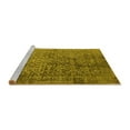 thumbnail image 2 of Ahgly Company Machine Washable Indoor Round Oriental Yellow Industrial Area Rugs, 3' Round, 2 of 4