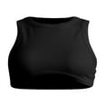 thumbnail image 1 of CNKOO Crop Tops pour Femmes Décontracté Couleur Unie Col Ajusté Sans Manches, 1 of 5