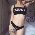 thumbnail image 3 of Conjunto de pijama con estampado de letras de papá para mujer, Tops y calzoncillos cortos, Sexy, bonito, novedad de 2021, 3 of 4