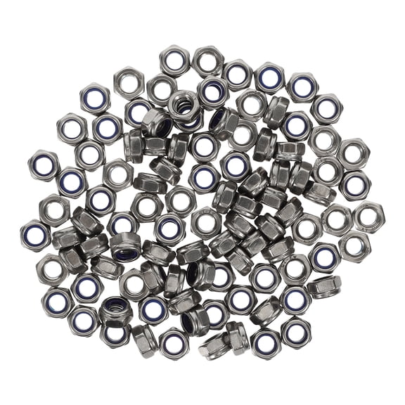 100pcs Hexagon Nuts Set Metal Coarse Thread Locking Nuts 6