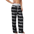 thumbnail image 3 of Women Lounge Pant Wide Leg Trendy Pattern Drawstring Soft Comfortable Breathable Casual Loose Sweatpant 2053 M, 3 of 6