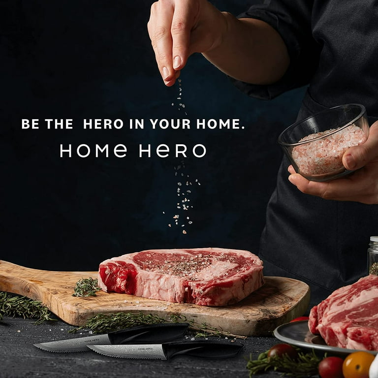 Home Hero - Steak Knives - Serrated Kitchen Steak Knives Set