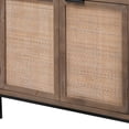 thumbnail image 2 of Benjara 2 Door Accent Cabinet with Woven Rattan Front, Brown, 2 of 5