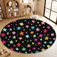 thumbnail image 3 of Round Rug 5ft Star Color Area Rugs Washable Rug, Non-Slip Rugs for Living Room, Rugs for Bedroom, Circle Rug Low Pile Soft Room Decor for Teen Kids, 3 of 4
