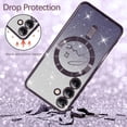 thumbnail image 2 of Magnetic Case  for Samsung Galaxy S24 Plus Glitter Case Luxury Plating Love Heart Compatible with MagSafe Clear Case with Camera Protector Protection Shockproof Cover for Women Girls, 2 of 10