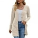 thumbnail image 5 of Cárdigan de punto para mujer, de invierno y otoño, con un solo pecho, bolsillos elásticos, cálido, largo medio, chaqueta tipo cárdigan, 5 of 5