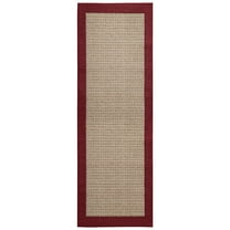 Mainstays Farmhouse Faux Sisal Border Runner Rug, Red, 2'6" x 8'