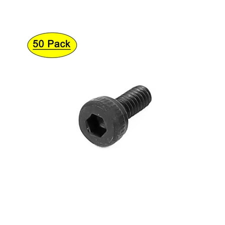 

M2x5mm Alloy Steel Hex Socket Head Knurled Cap Screw Bolt Black 50pcs