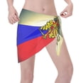 thumbnail image 7 of Women Russian Flag Sarong Coverups Chiffon Short Swimsuit Wrap Skirt Beach Bikini Tie Cover Up Wraps, 7 of 7