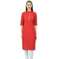 thumbnail image 1 of Phagun Kurti en Coton Uni Tunique Designer Col Mandarin Kurta Ethnique Décontractée Blouse, 1 of 2