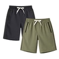 thumbnail image 4 of HILEELANG 5-15T Boys 2-Pack Quick Dry Athletic Sweat Shorts, Elastic Waist Active Shorts with Zipper Pockets for Kids Youth, 4 of 10