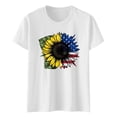thumbnail image 4 of HCYSFG Womens Assorted Sunflower Graphic T Shirts Crewneck Short Sleeve Peace And Patriotic Designs Casual Tees Relaxed Fit Classic Everyday Summer Tops, 4 of 5