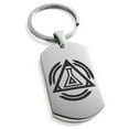 thumbnail image 1 of Stainless Steel Alchemy Magic Rune Engraved Dog Tag Keychain Keyring, 1 of 1