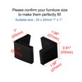 thumbnail image 2 of Unique Bargains Patin de Pied en Fer Angle 25mm x 25mm Capuchon de Jambe en PVC en Forme de L Protecteur de Sol Noir 4 Pcs, 2 of 7